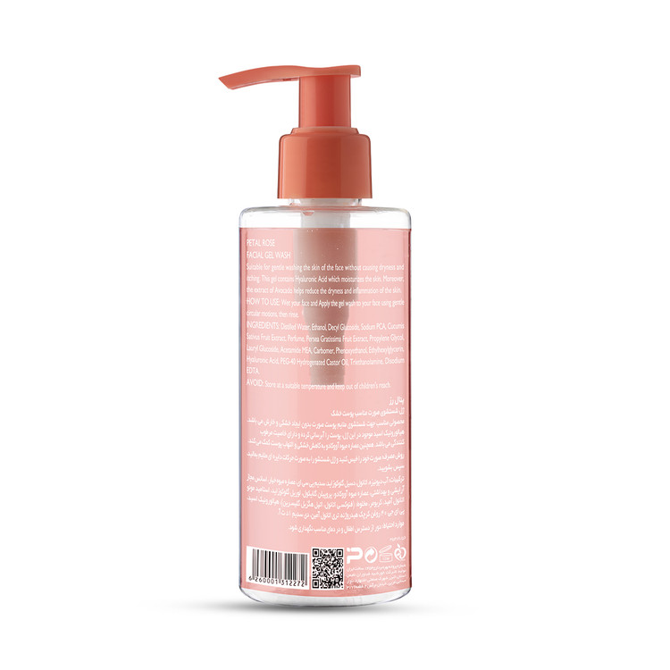 ژل شستشوی صورت پتال رز مناسب پوست خشک 200mL