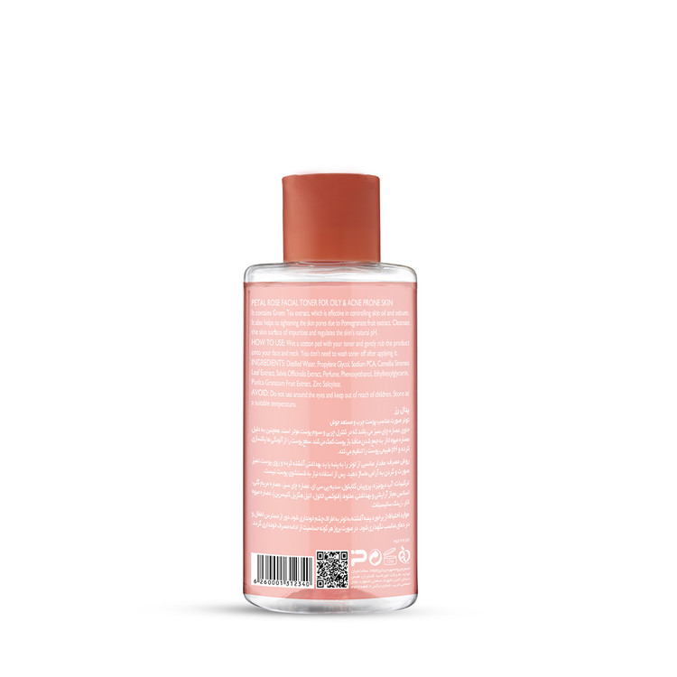 تونر صورت پتال رز مناسب پوست چرب و مستعد جوش 150mL